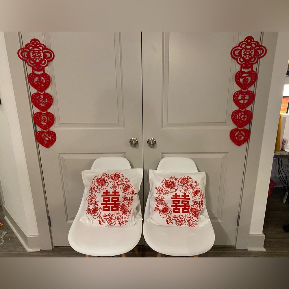 🧧Wedding Couplet Wall Hangings + Double Happiness Pillow Cases (Chinese)✨